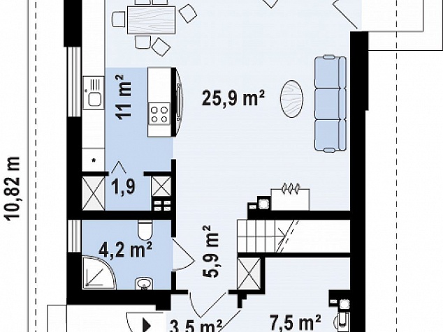 Проект кирпичного дома 170 м2